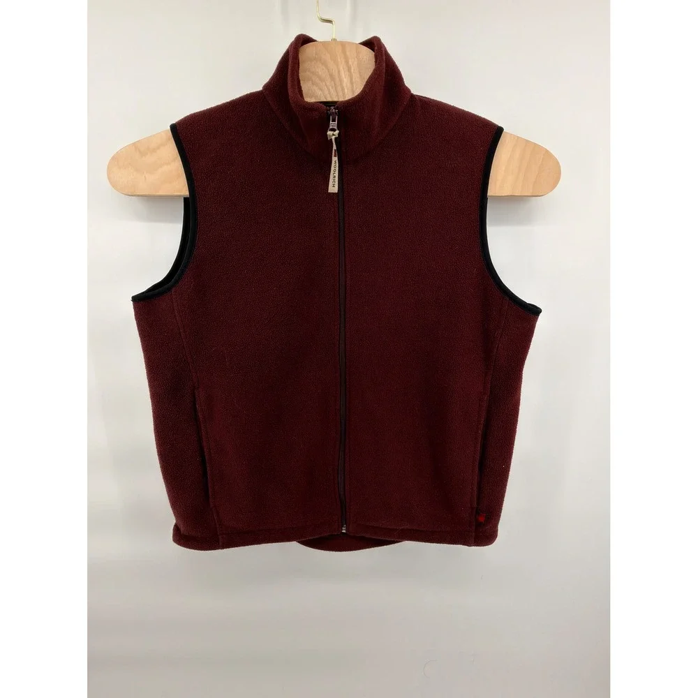 Woolrich Men's Fleece Vest Full Zip Mulberry Burgundy Outdoor Layer Size Medium